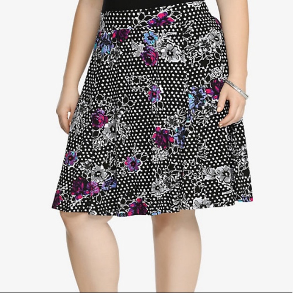 Torrid Floral Dotted Skater Skirt